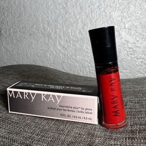 NIB Mary Kay Nourishine Plus Lip Gloss Rock 'n Red 047953 .15 Fl Oz Rouge